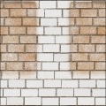 Brick wall with painted zone