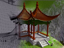 Taoist pavilion game model by dactilardesign