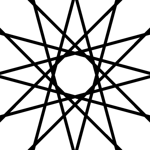 Islamic Geometric Tiling Pattern Generator - 12-way Rotate and Mirror, Square Tiling With Full Line (Texture)