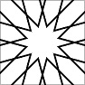 Islamic Geometric Tiling Pattern Generator - 12-way Rotate and Mirror, Square Tiling, Partial Lines