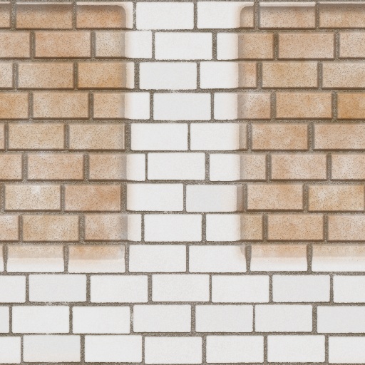 Brick wall with painted zone (Texture)