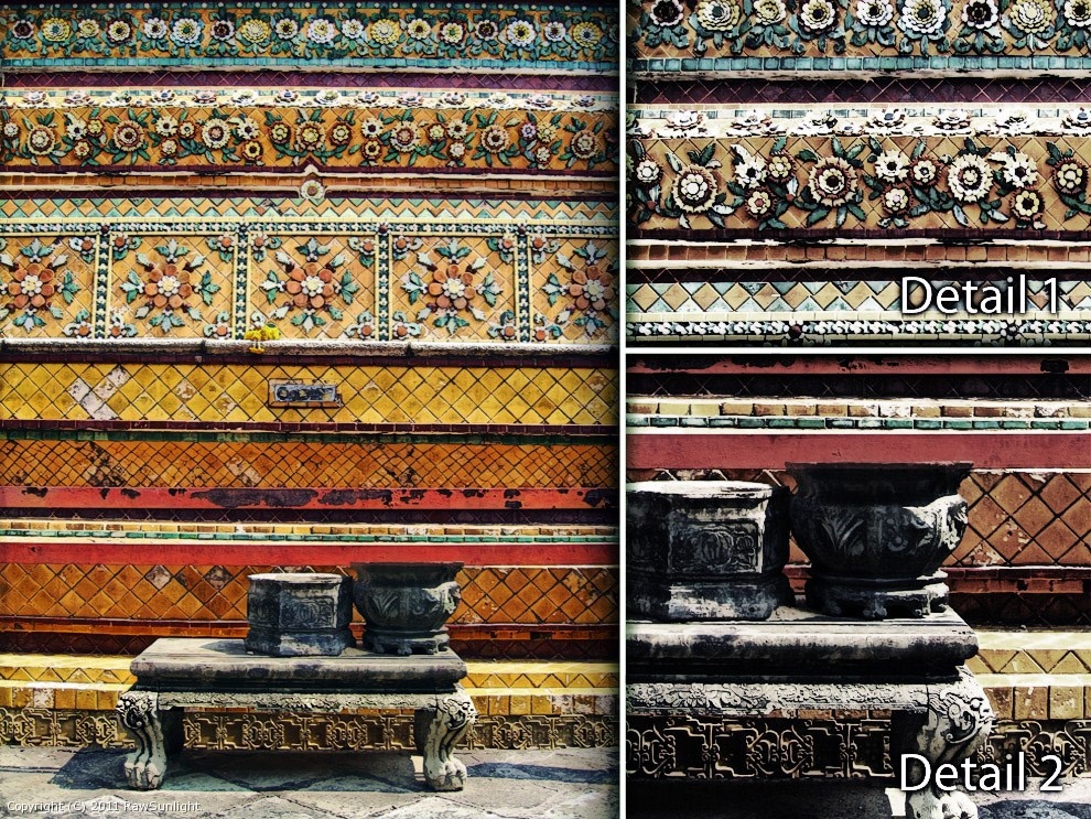 Bench - Wat Arun Temple, Thailand by RawSunlight