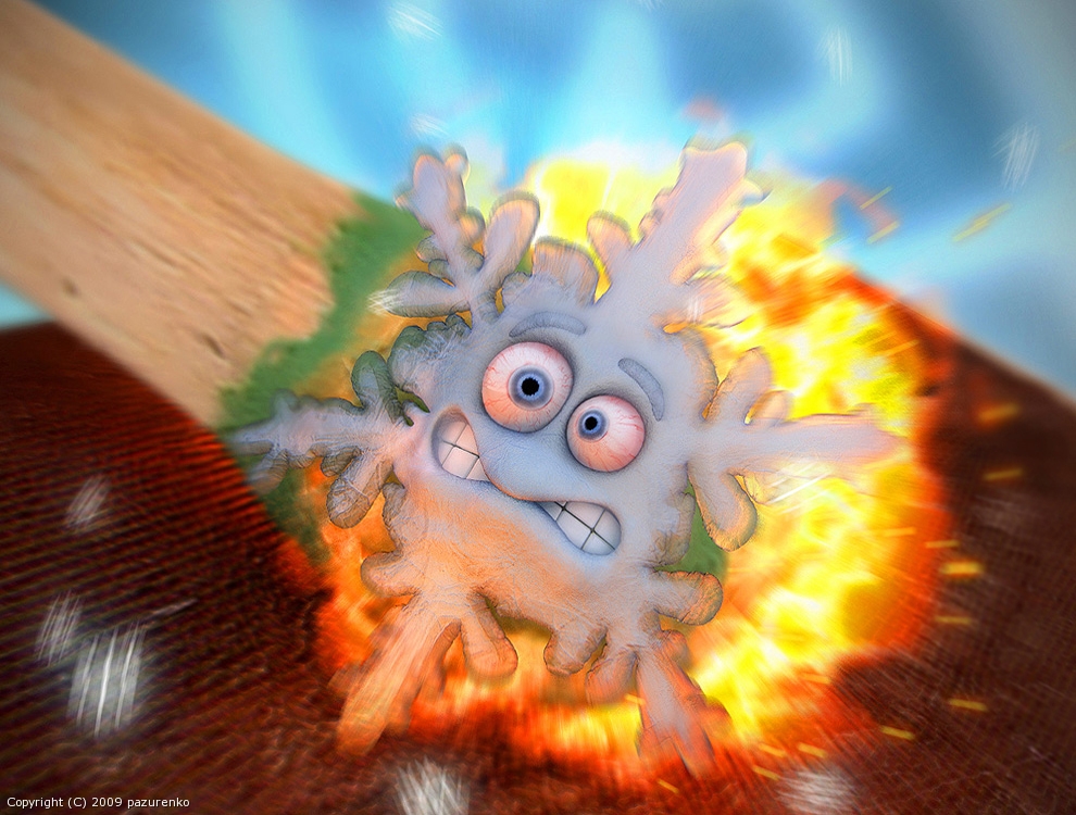 Snowflake on a match by 3DPaz