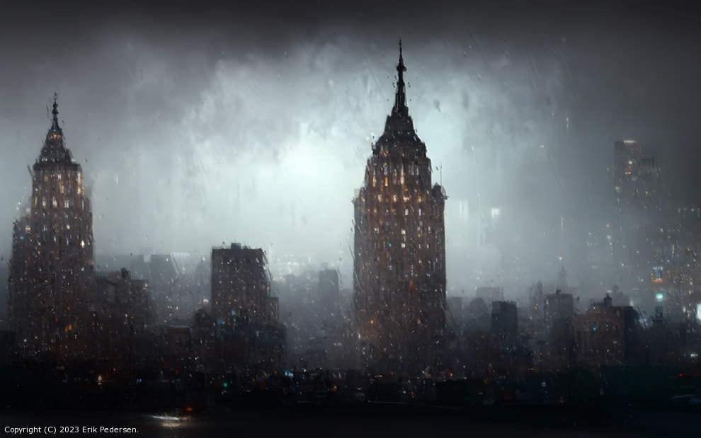 Rainy City View by Erik Pedersen