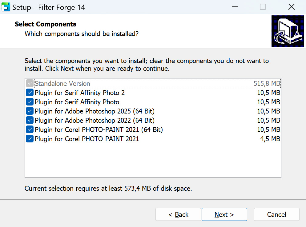 Filter Forge installation wizard