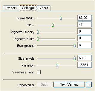 Filter Forge Tutorial - Step 3: the Settings tab