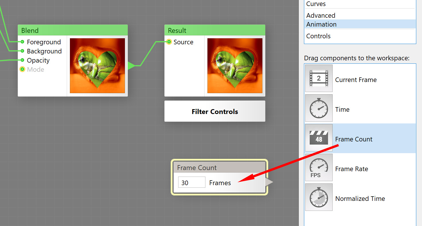 Adding a Frame Count component