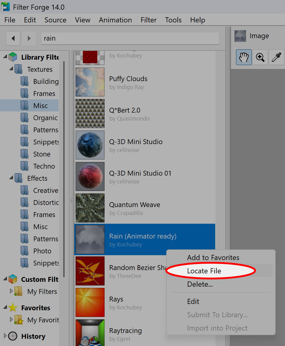 Locate Filter