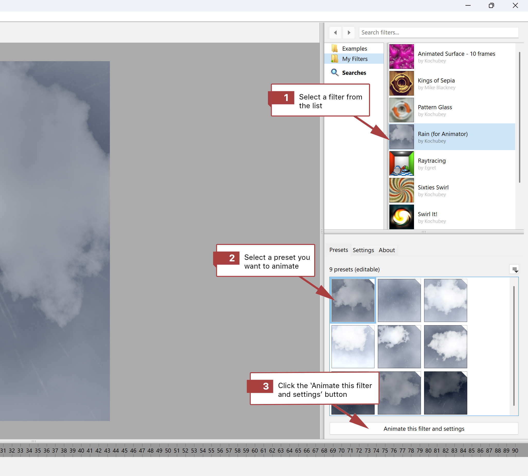 Select Filter to Animate