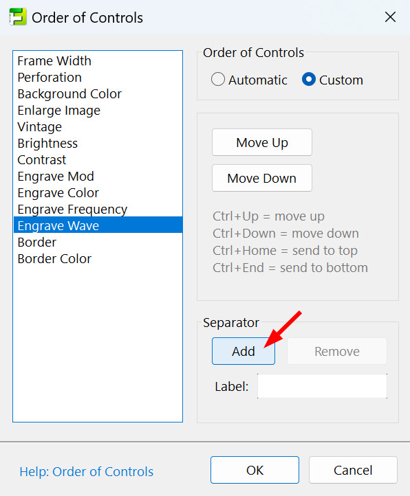 Adding Separator