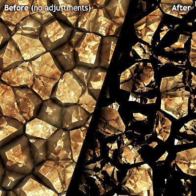 Image with and without artistic adjustments