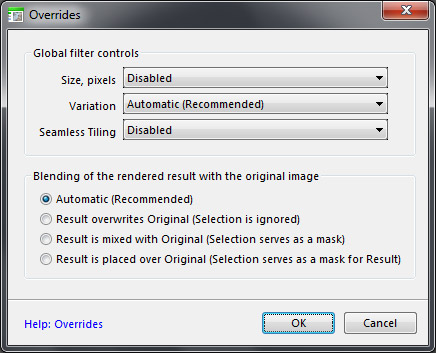Overrides dialog