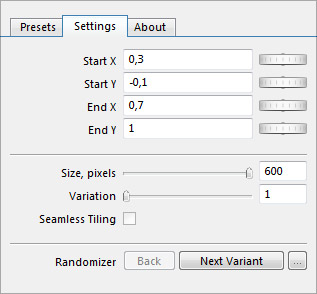 Value controls on the filter's Settings tab
