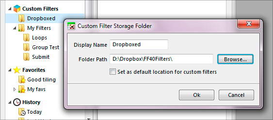Custom Filter Storage Folders