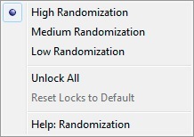 New Randomization Settings Menu
