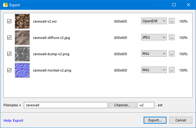 Export Dialog