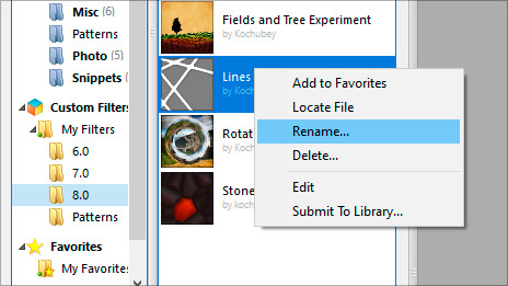 Rename Filters