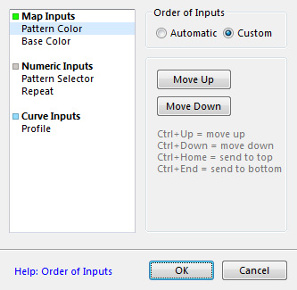 Order of inputs