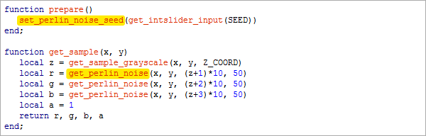 Z-Animated Perlin Script Example